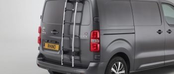 Rhino Aluminium Ladder on grey van
