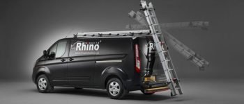 Rhino Safe Stow 4, stowing a ladder on a van